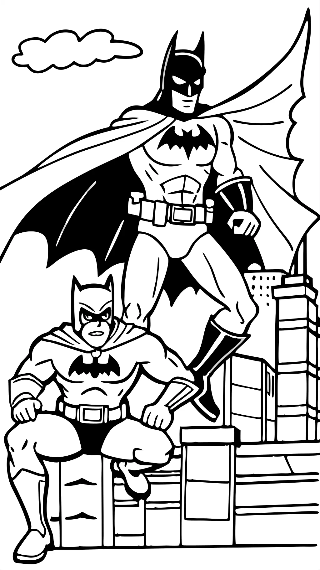 Páginas para colorear de Batman y Robin